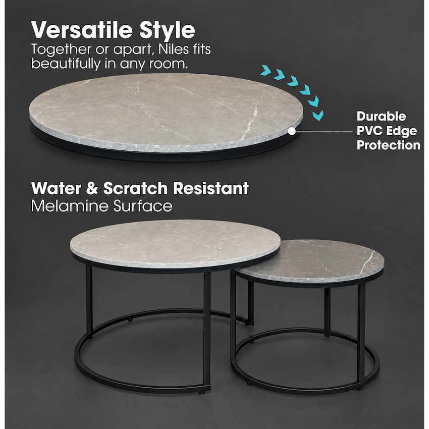 Everfurn Nile Nesting Coffee Table - Greyish