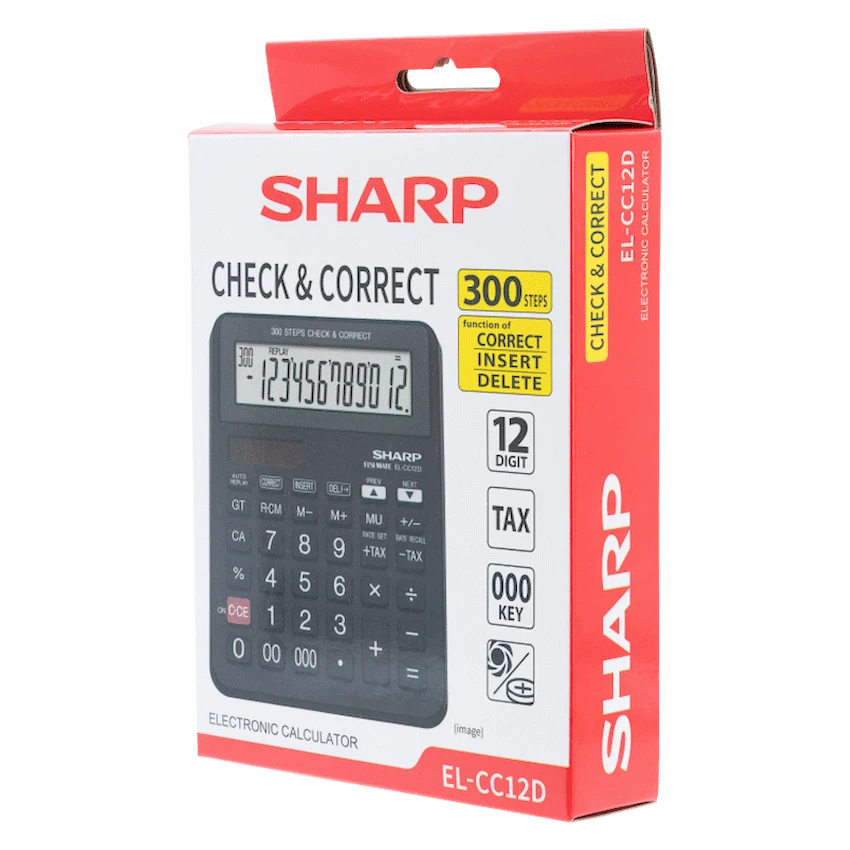 Sharp EL-CC12D Desk Calculator - CheckCorrect Tax - Guards On Duty Shop & Security Guards