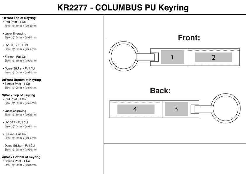 COLUMBUS PU Keyring