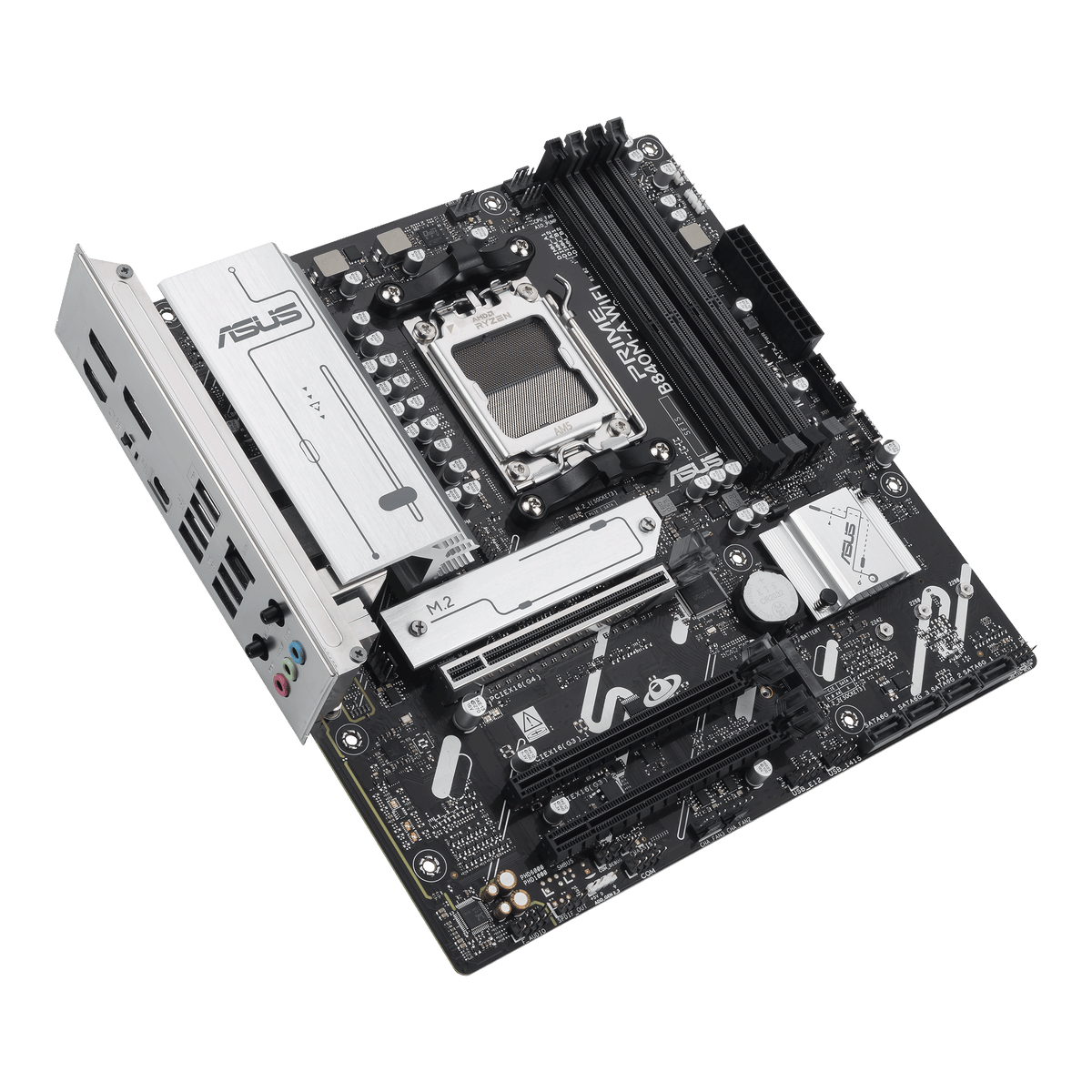 ASUS Motherboard/mATX/AM5/DDR5/4xDIMM/Max.256GB/1xPCIe4x16/2xPCIe3x16/ 3xM.2/4xSATA 6Gb/s/2xDP/1xHDMI/RAID/WIFI 6E