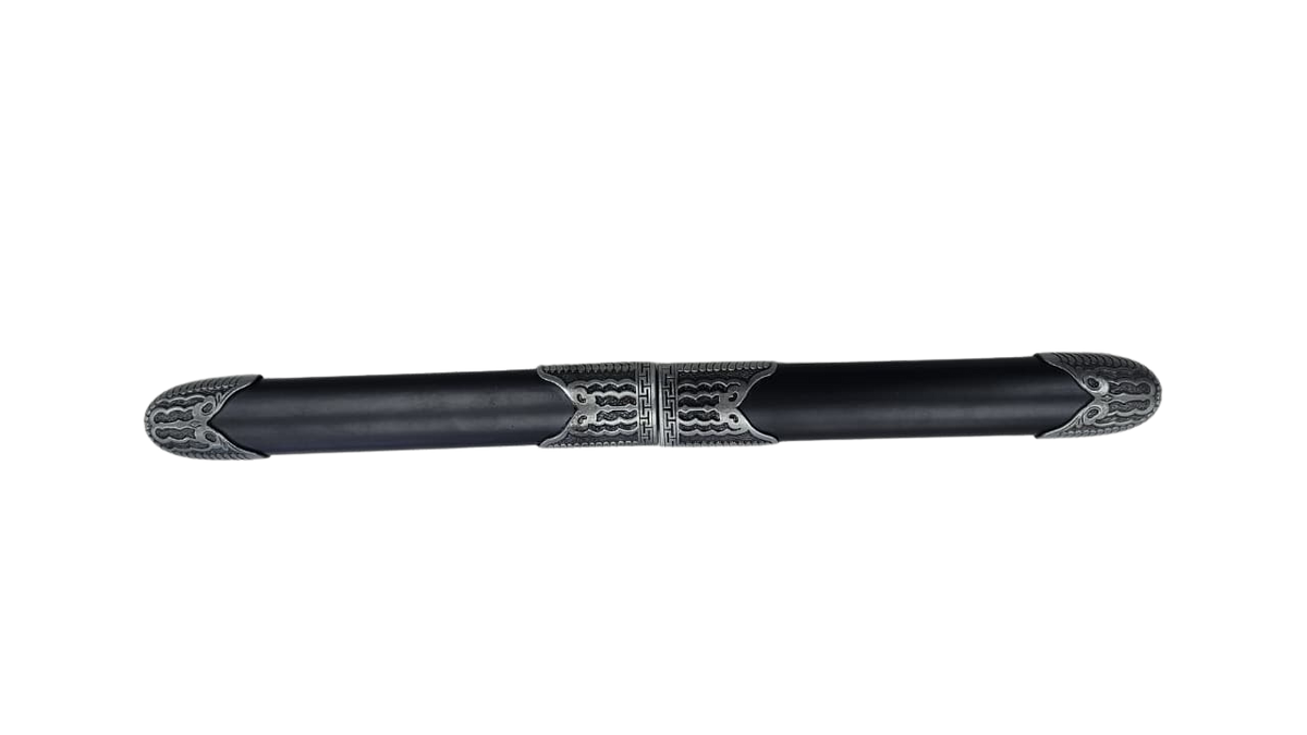 FAS3-4 DOUBLE KNIFE BLACK HANDLE SILVER BLADE H5560 LARGE