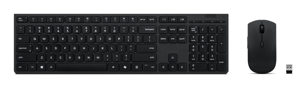 LENOVO Wireless Professional Rechargeable Combo|US English|AES Encryption|2.4Ghz Unified Dongle & Dual Blutooth|3yr Carry In