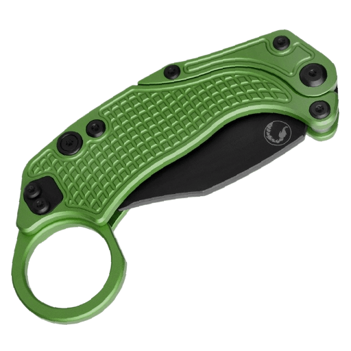 Reate EXO-K Gravity Karambit Button Lock Knife Oxidized Green