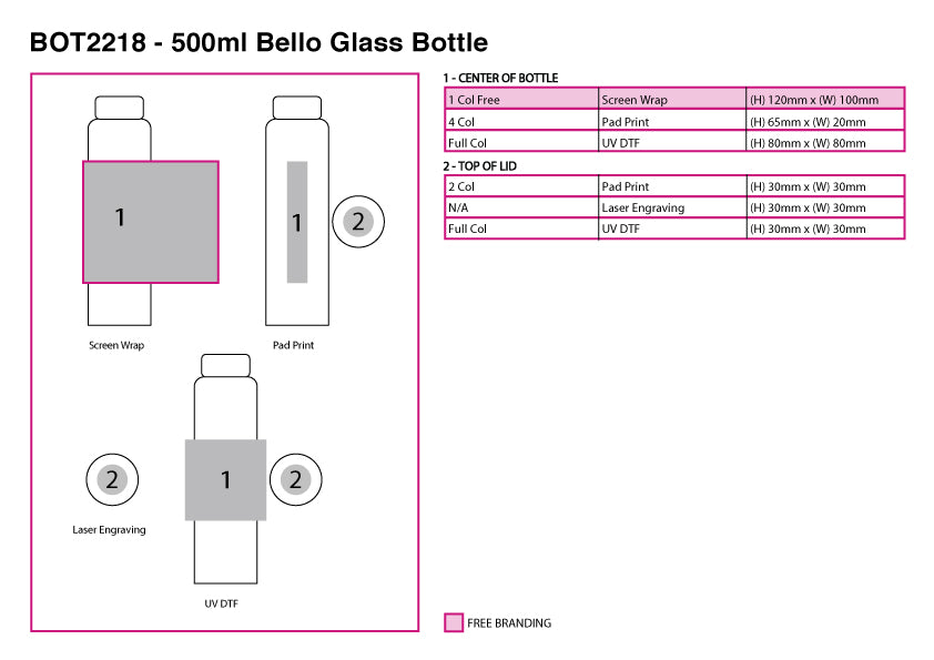 500ml Bello Glass Bottle