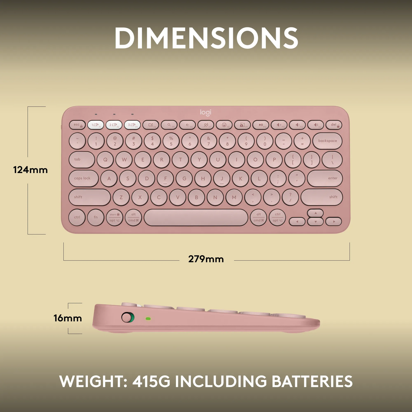 Logitech(R) Pebble Wireless Keys 2 K380s - Tonal Rose - Guards On Duty Shop & Security Guards