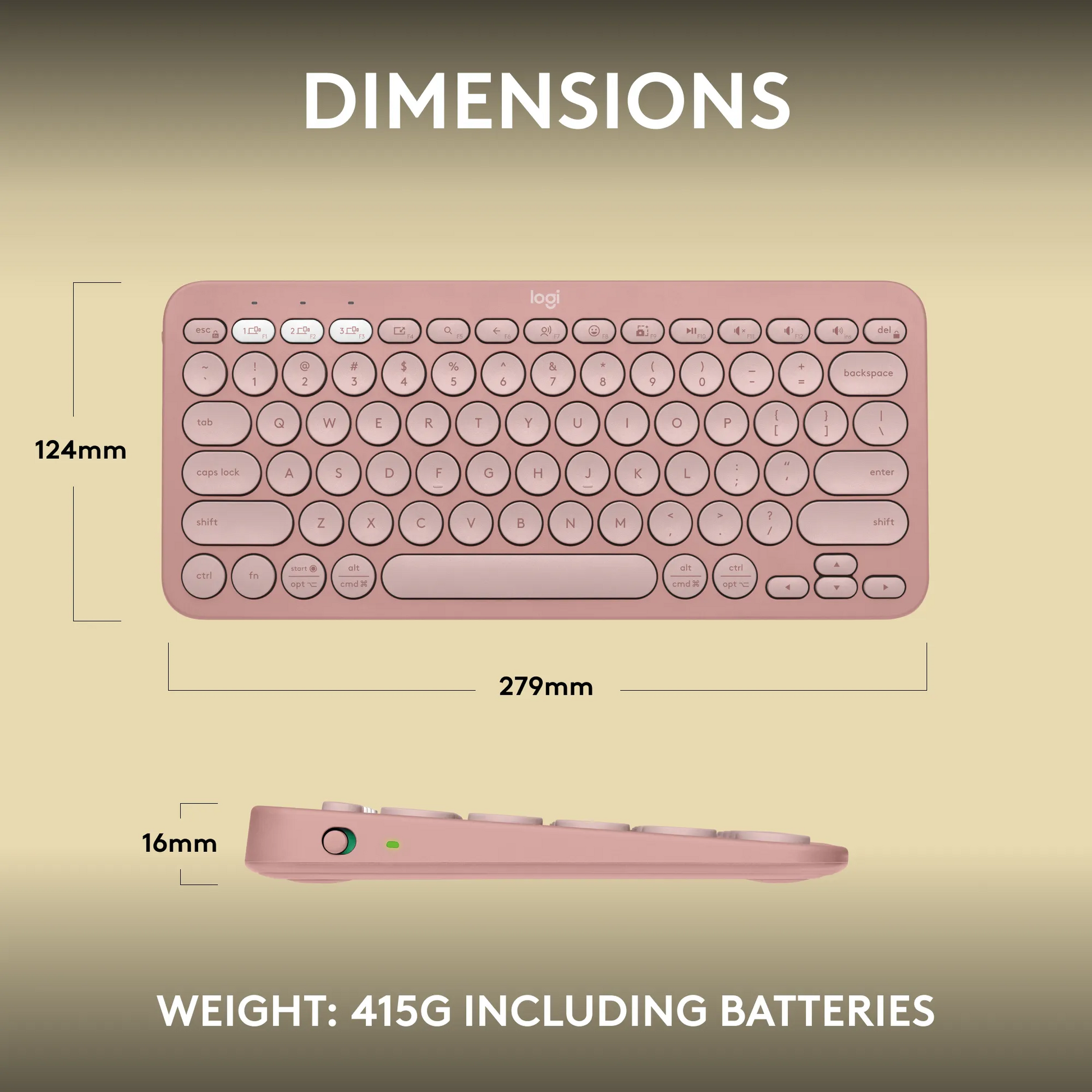 Logitech(R) Pebble Wireless Keys 2 K380s - Tonal Rose - Guards On Duty Shop & Security Guards