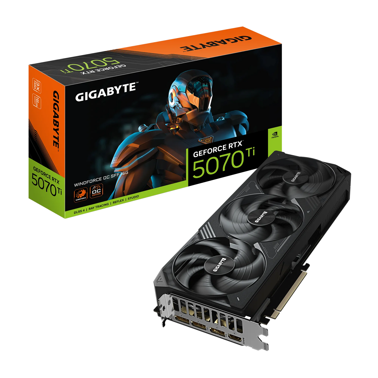 GIGABYTE NVIDIA RTX5070 WINDFORCE3 OC 16GB GDDR7/ DP x3/ HDMI x1/ Support 8K.