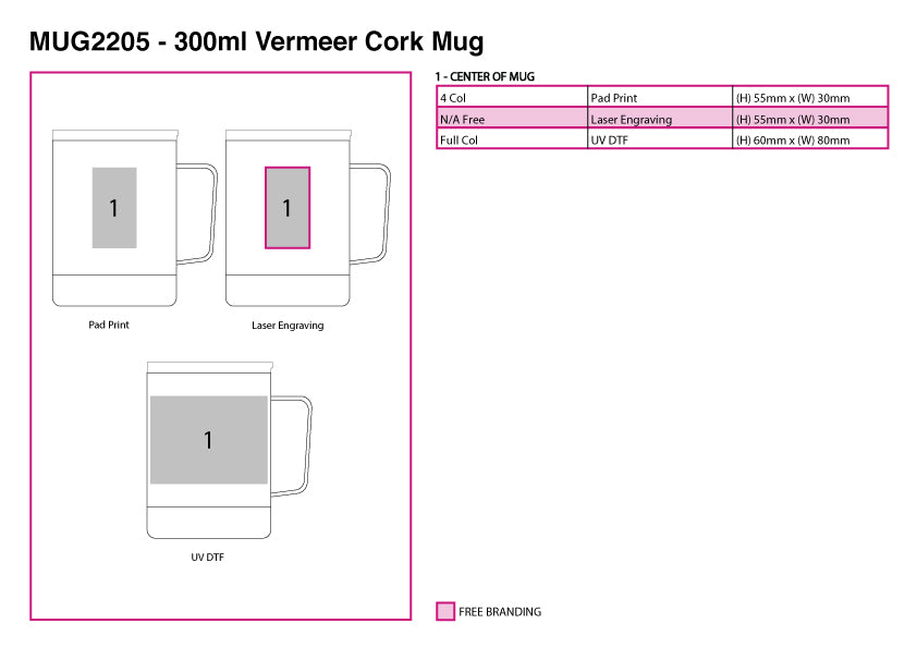 300ml Vermeer Cork Mug