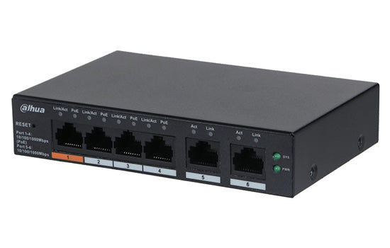 Dahua 6-Pt Cloud Manage Desktop Switch with 4-Port PoE
