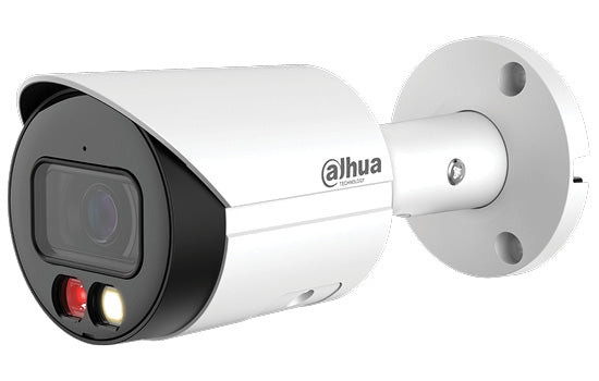 Dahua IP 4MP Smart Dual Light (Full Colour) Bullet, - 2.8mm lens, 30m illumination distance, Intelligent IVS (AI), DWDR, IP67, built-in mic, SD card, 12VDC & PoE