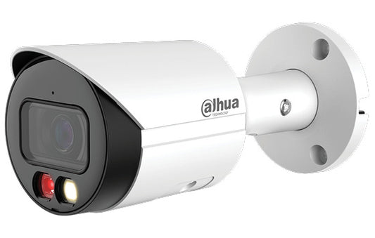 Dahua IP 4MP Smart Dual Light (Full Colour) Bullet, - 2.8mm lens, 30m illumination distance, Intelligent IVS (AI), DWDR, IP67, built-in mic, SD card, 12VDC & PoE