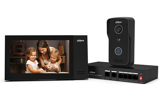 Dahua IP Villa Door Station & Indoor Monitor - incl. VTH2421FB-P IP indoor monitor and VTO2111D-P-S2 IP Villa door station