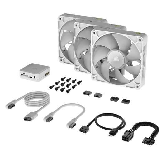 Corsair RX RGB Series; iCUE LINK RX120 RGB White; 120mm Fan; Triple Pack