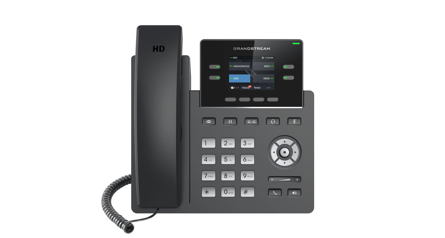 Grandstream 2-Line Carrier Desk Phone, Wi-Fi - PoE