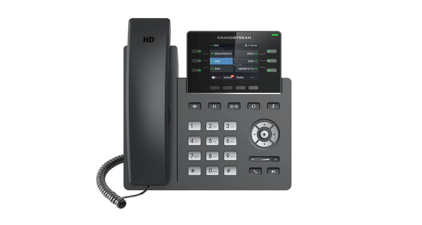 Grandstream 3-Line Carrier Desk Phone Supports PoE