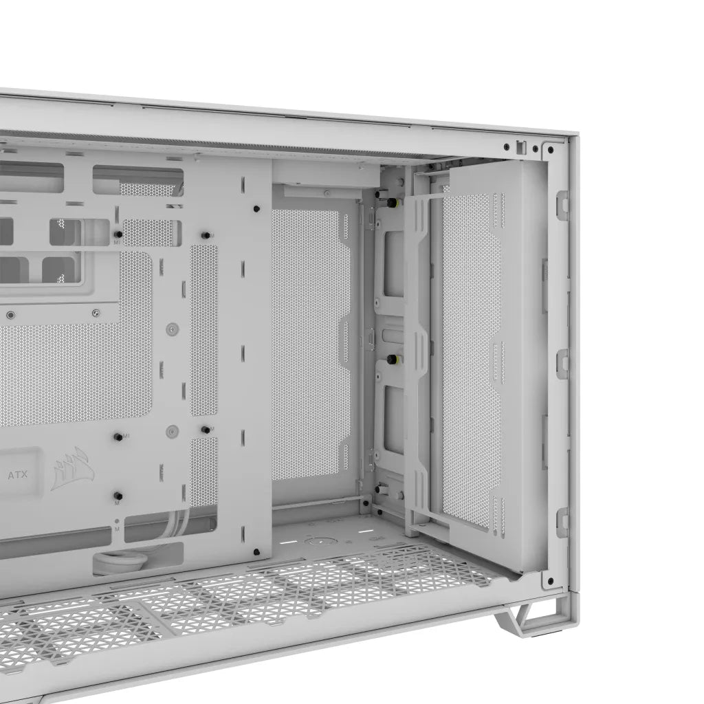2500D Airflow White Mid-Tower Dual Chamber PC Case; 2x 3.5'' |  2x 2.5'' Drive Bays; Up to 360mm Radiator compatible