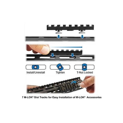 UTG PRO AR15 15" Super Slim Free Float M-lok Compatible Rail-black/red Finish - MTU019SSMR2