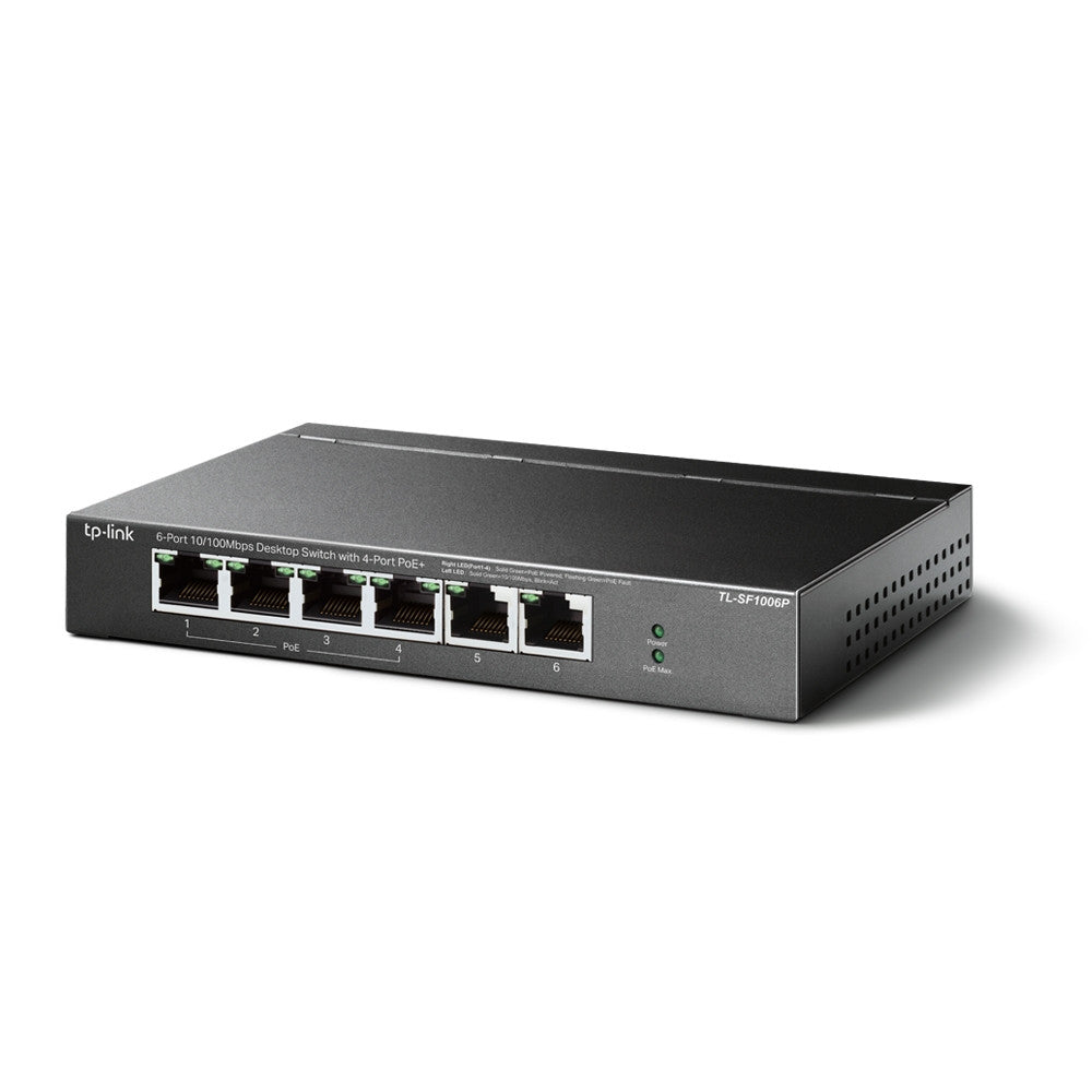 TP-Link 6-Port 10/100 Mbps PoE+ Desktop Switch | TL-SF1006P