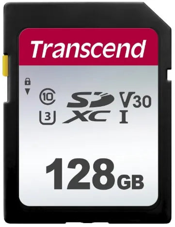 TRANSCEND 300S 128GB UHS-1 CLASS 10 U1 V10 SDXC CARD - 3D NAND