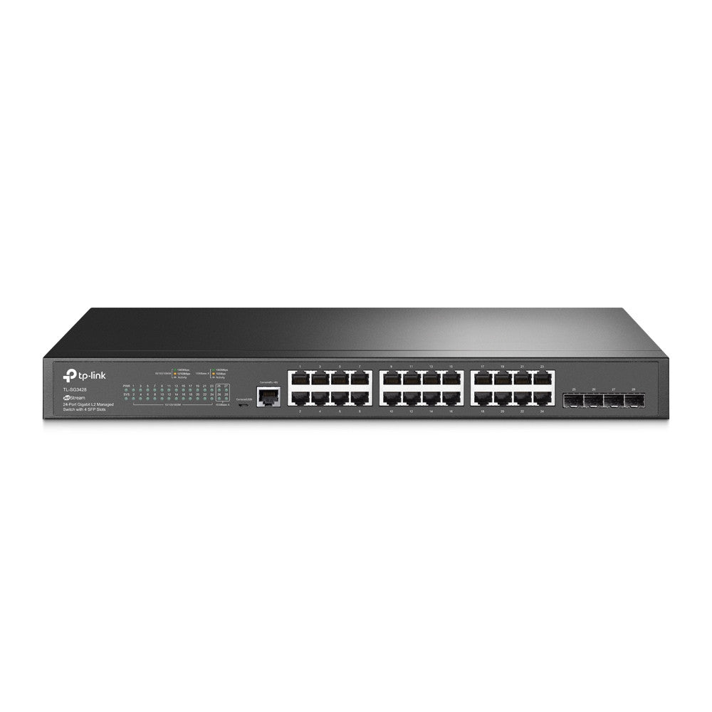 TP-Link Omada 24-Port Gigabit L2+ Switch 24×1G RJ45 4×1G SFP 1U Rackmount Static Routing
