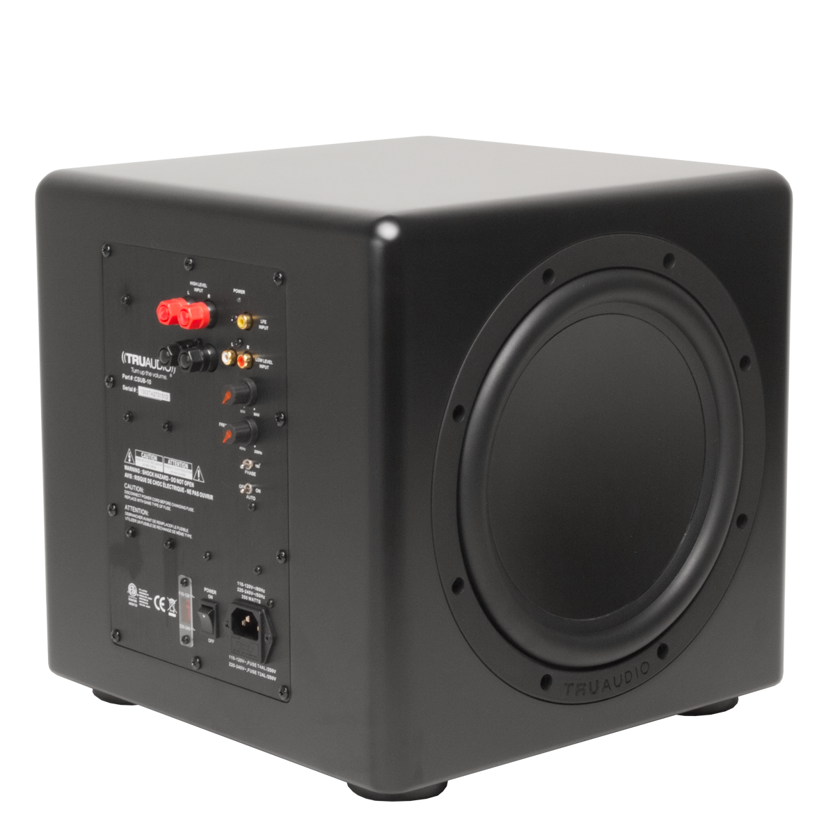 TruAudio Compact Series 10" Powered Subwoofer, Dual Passive Radiators, 250W