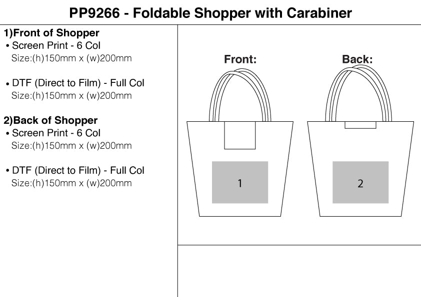 Foldable Shopper with Carabiner