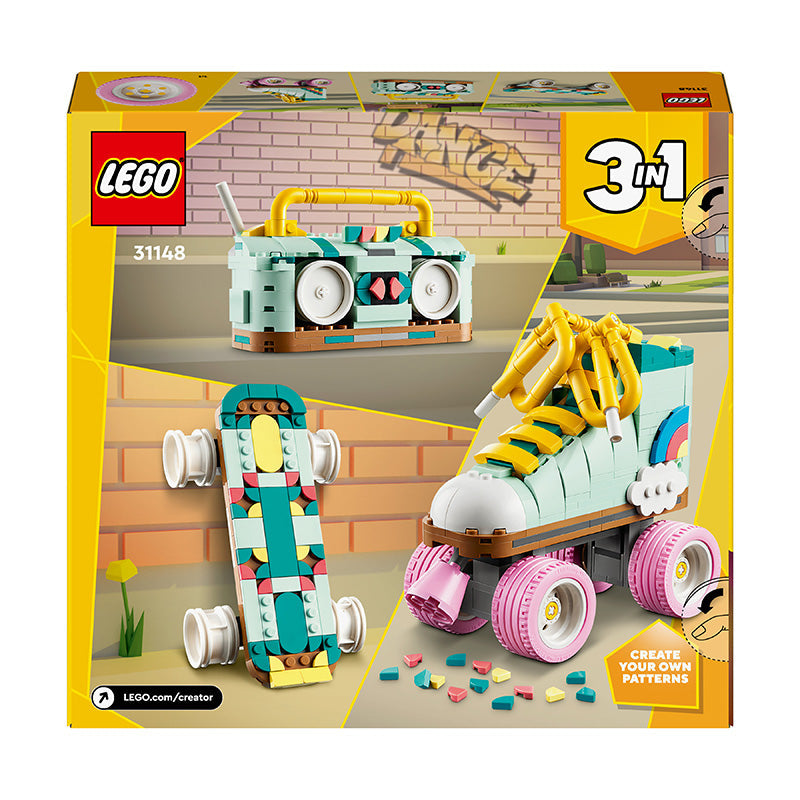 LEGO® Creator 3in1 Retro Roller Skate & Toy Skateboard 31148