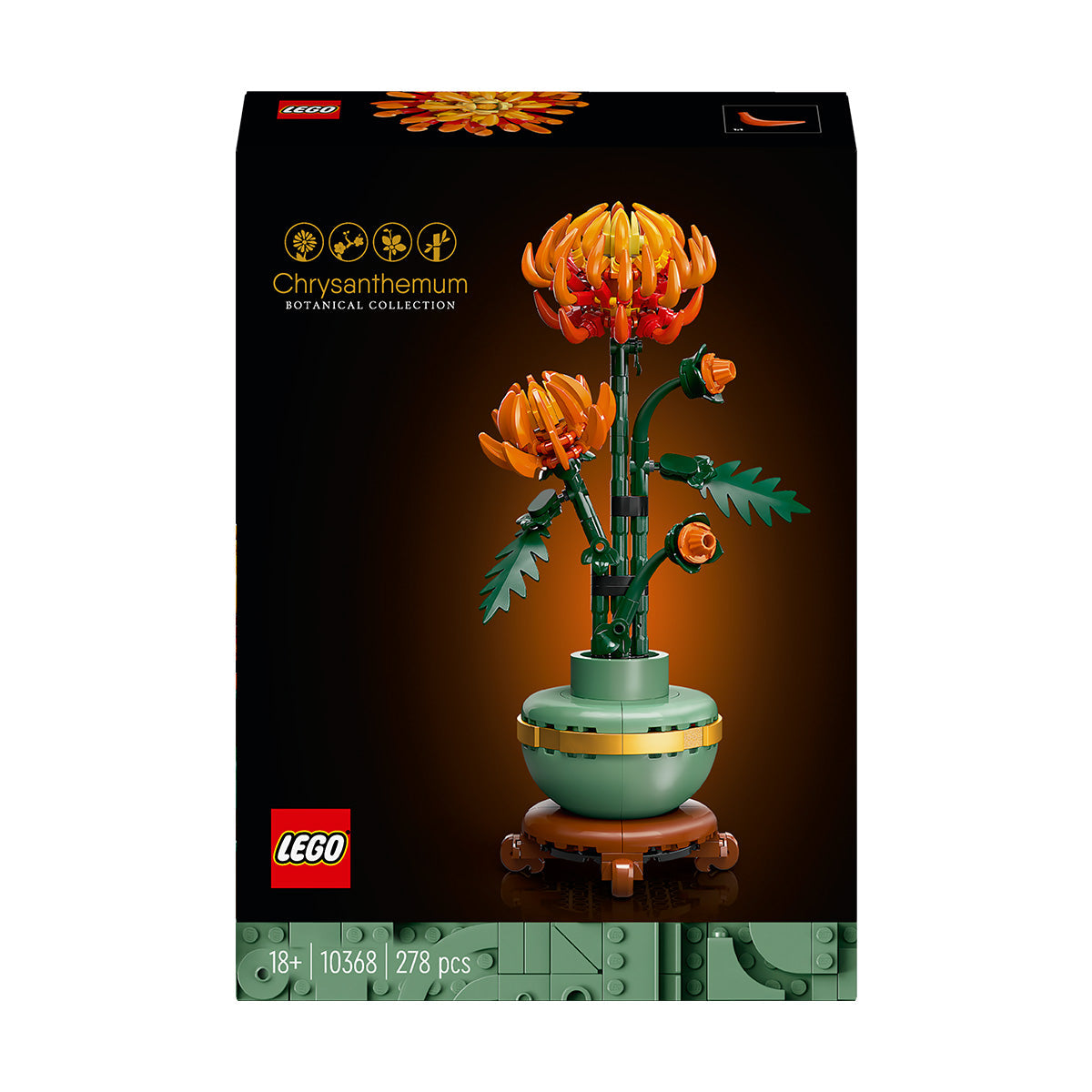 LEGO® ICONS Botanicals Chrysanthemum Faux Flower Set for Adults 10368