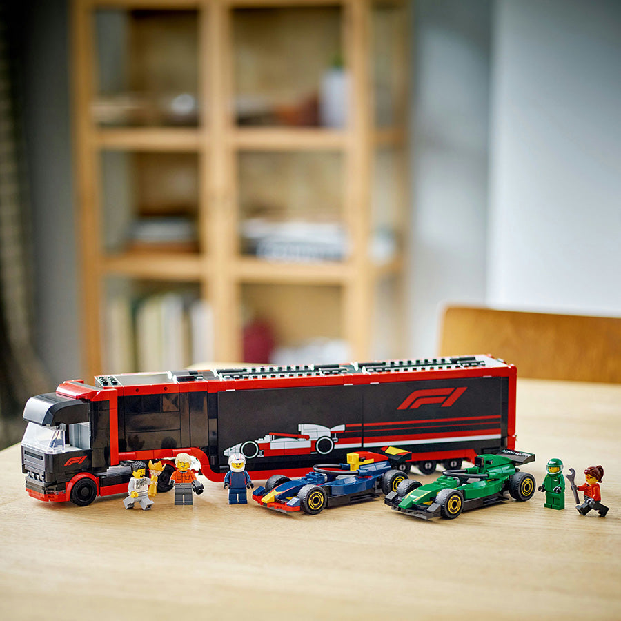 LEGO® City F1® Truck with RB20 & AMR24 F1® Cars Toy Racing Transporter Set 60445
