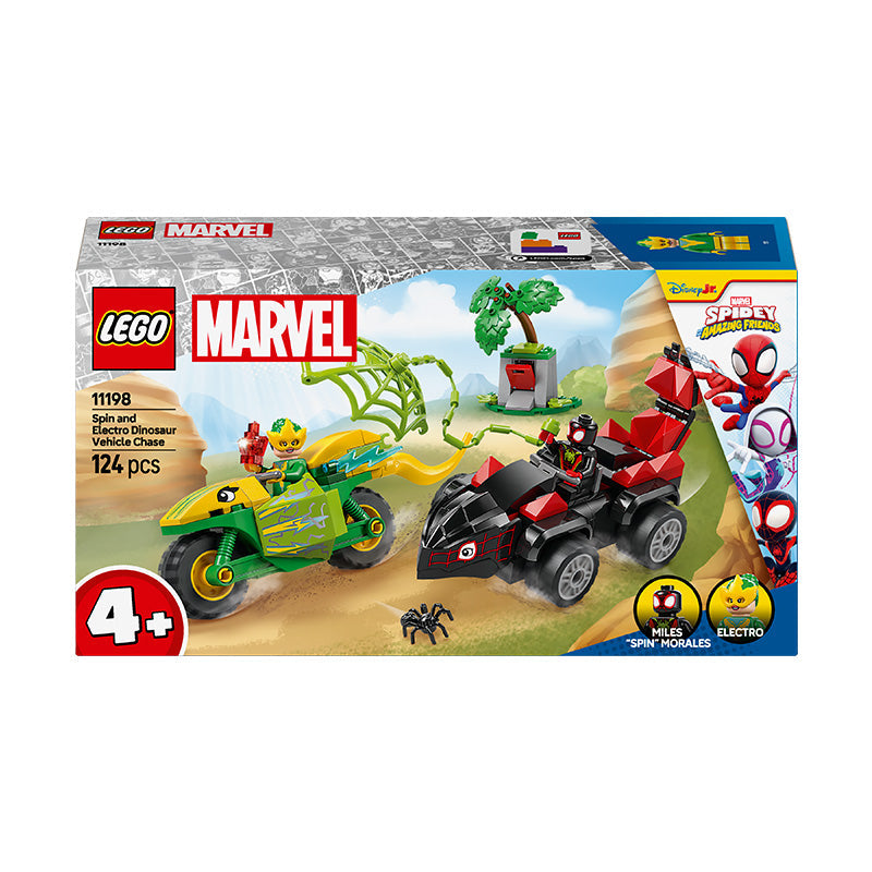 LEGO® Marvel Spidey and his Amazing Friends Spin and Electro Dinosaur Vehicle Chase 11198