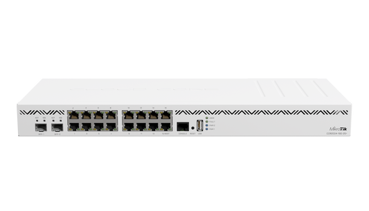 MikroTik CCR2004-16G-2S+, 16 x 1GB Ethernet ports and 2 x 10G SFP+ ports, 1x USB port