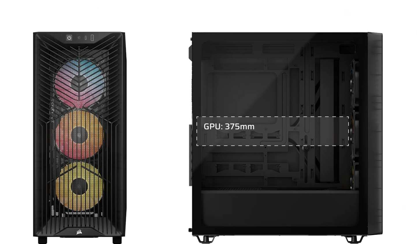 3200D RS ARGB Mid-Tower PC Case; 3x RS120 ARGB fans incl - Smoke.