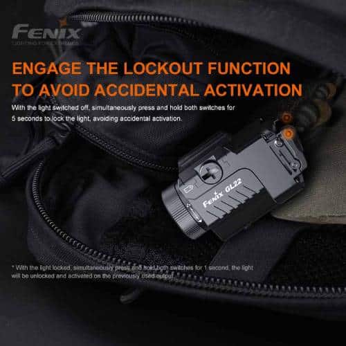 Fenix Tactical Pistol Flashlight with Red Laser - GL22