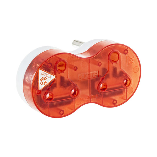 SURGE ADAPTER 2X16A RED PLUG