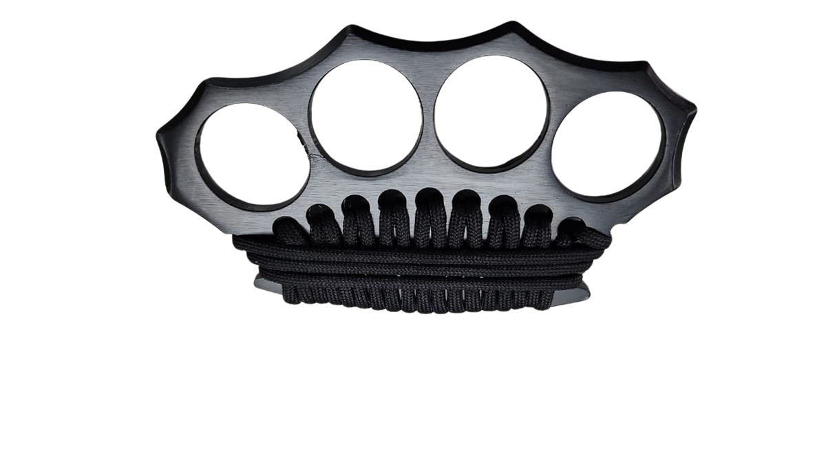 Knuckle Duster Black with Paracord - 4446B