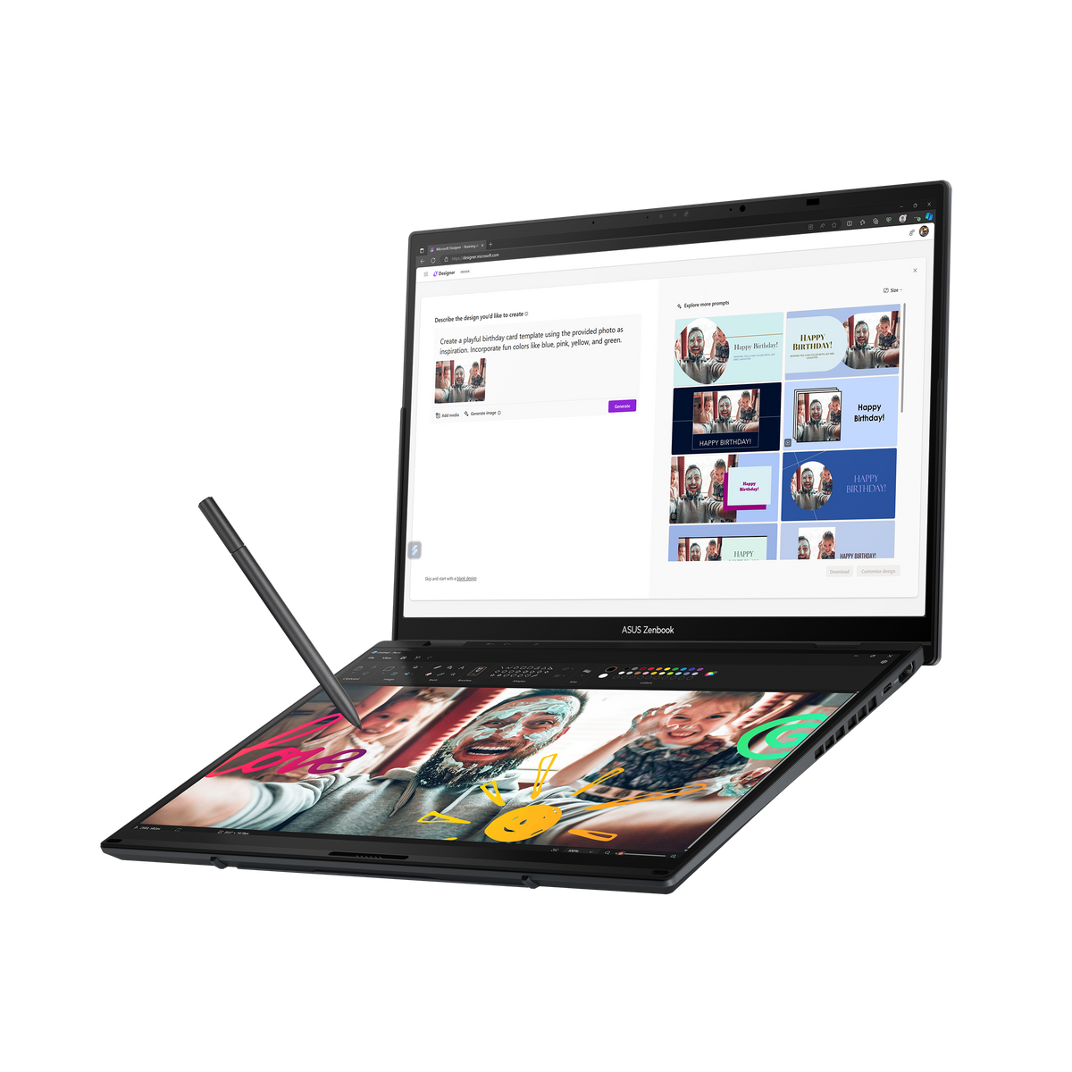 ASUS Zenbook Duo|UX8406CA-0U91610G2W|14'' OLED|TOUCH|500NITS|GREY|Ultra 9-285H|LPDDR5X 16GB OB|1TB PCIE SSD|STYLUS|BACKPACK|WINH