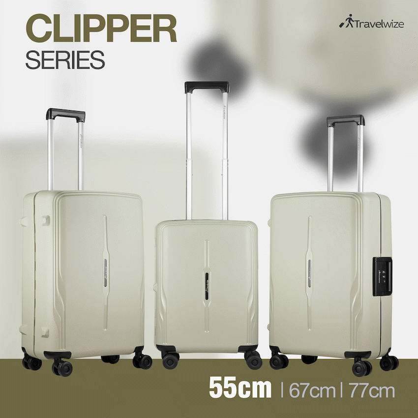 Travelwize Clipper PP 55cm 4-Wheel Spinner Luggage Beige