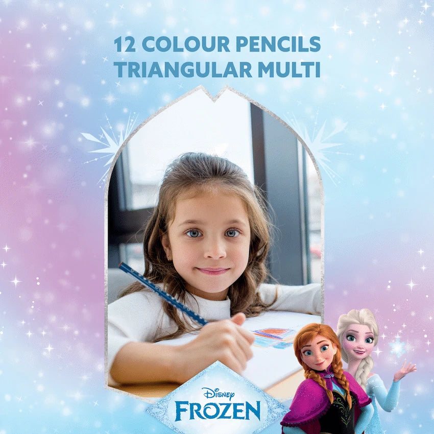 Frozen 12 Colour Pencils Triangular - Multi - Guards On Duty Shop & Security Guards