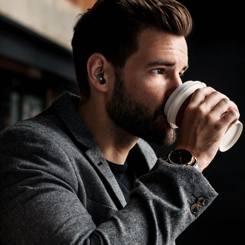 Volkano Sugar-Cube Active Noise Cancelling True Wireless Earphones - Black