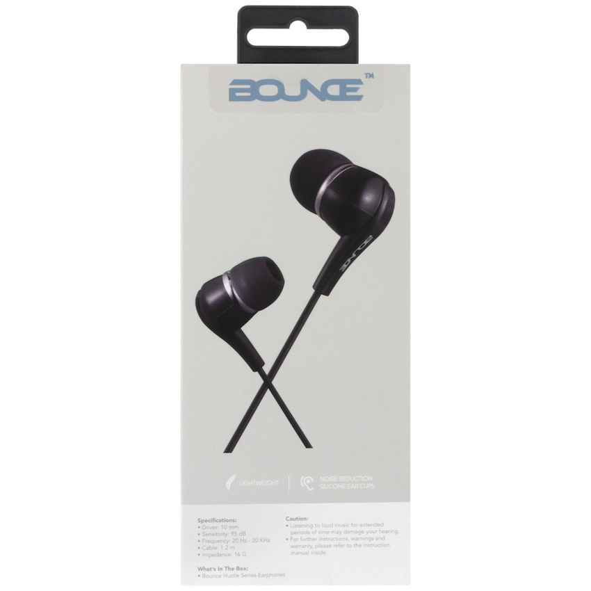 Bounce Hustle Earphones - Black - Guards On Duty Shop & Security Guards