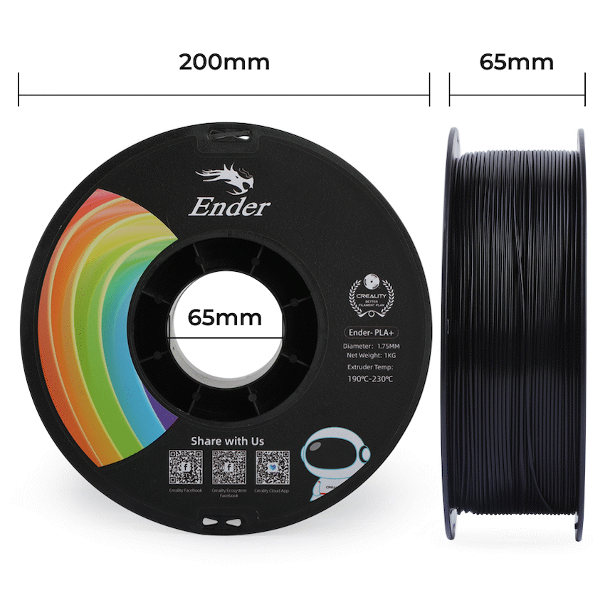 Creality Ender PLA+ Filament Black 1Kg | Guards on Duty Shop – Guards ...