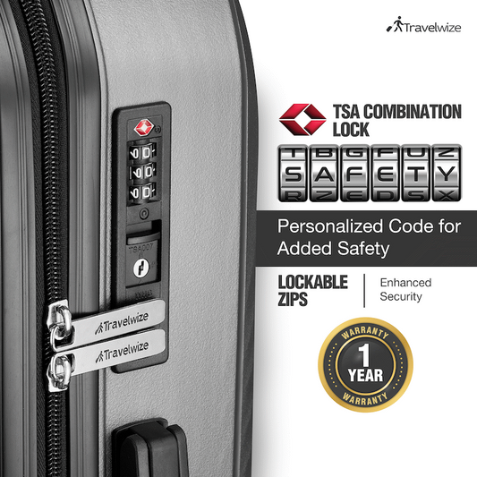 Travelwize Quartz PP 76cm 4-Wheel Spinner Luggage - Silver