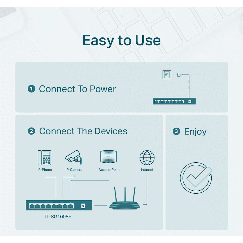 TL-SG1008P 8-Port Gigabit Desktop POE Switch