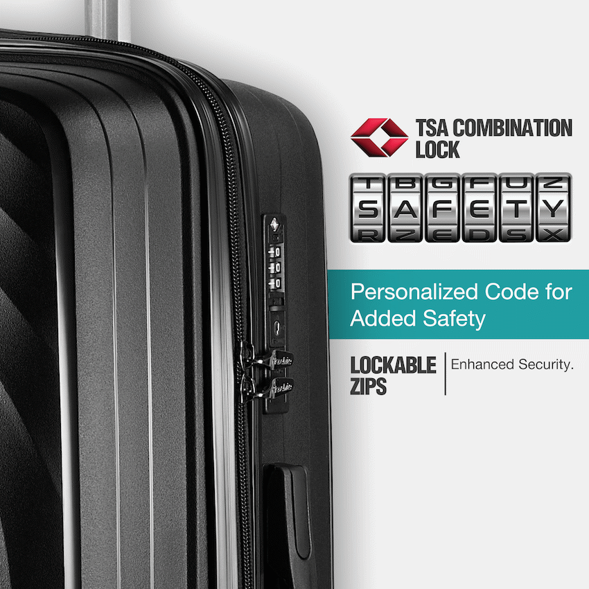 Travelwize Ripple PP 4-Wheel Spinner 55cm Luggage - Black