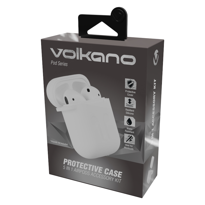 Volkano Pods Series Air Pods 5-in-1 Accessory Kit - White