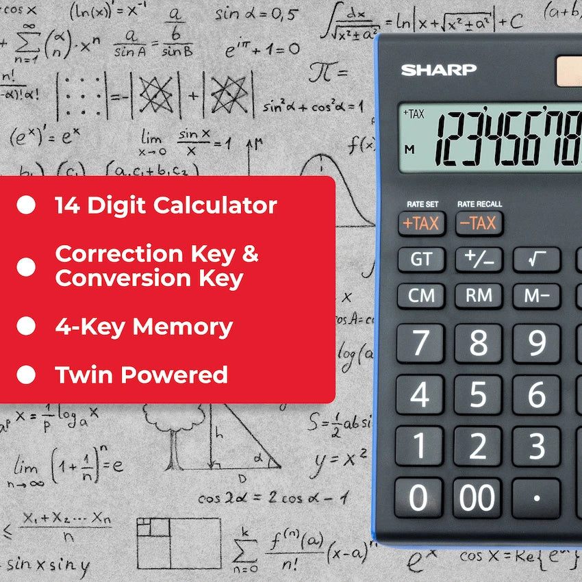 Sharp EL-145T Desk Calculator - 14 Digit Tax - Guards On Duty Shop & Security Guards