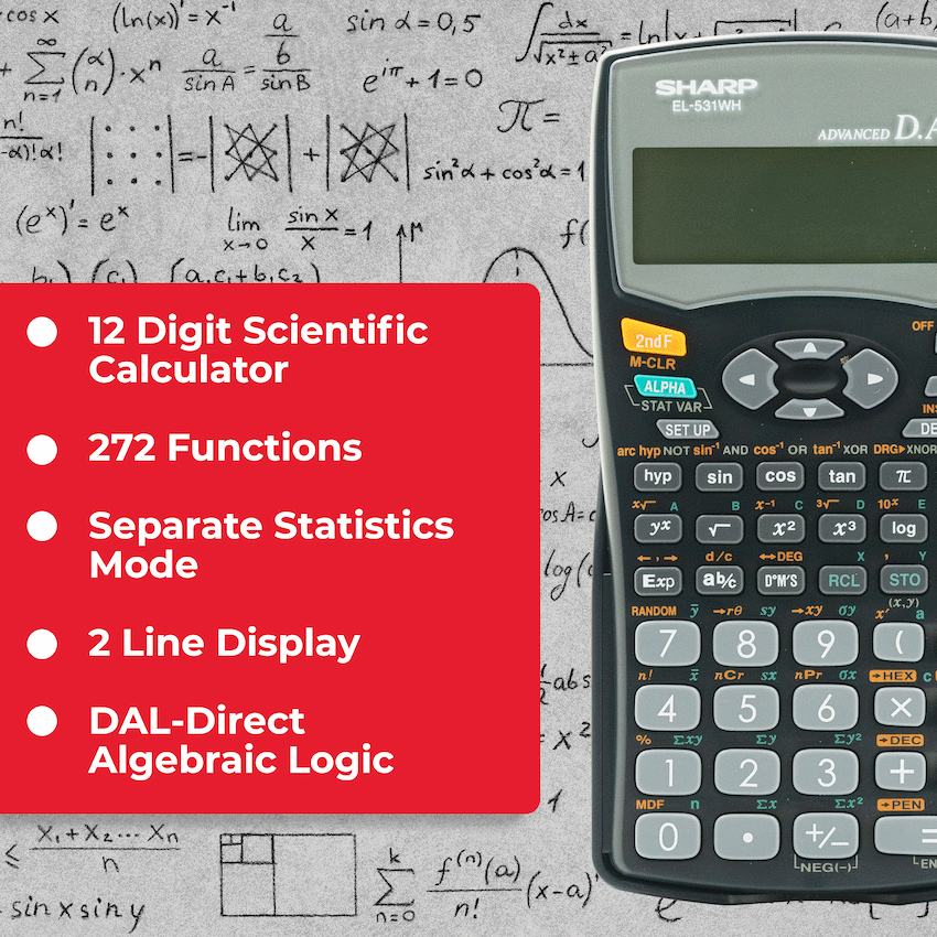 Sharp EL531 WH-BBK - Scientific Calculator - 272 Functions - Guards On Duty Shop & Security Guards