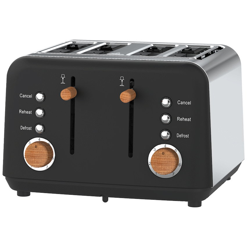 Boden Stark Anson Collection 4-Slice Stainless Steel Toaster - Black