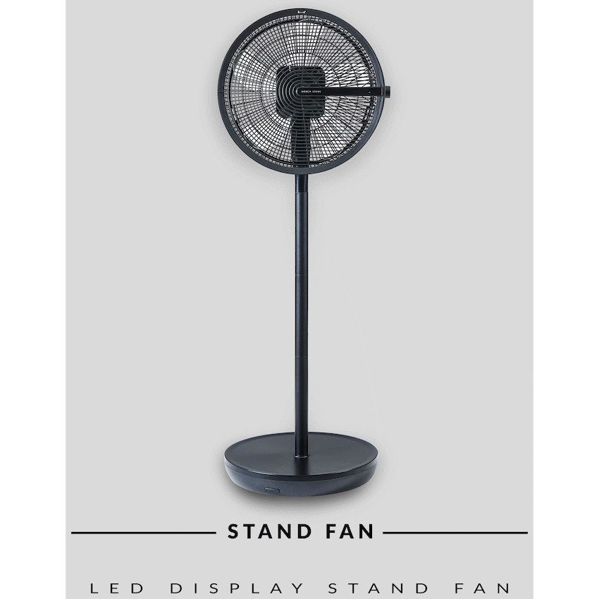 Boden Stark LED Display Stand Fan - Black