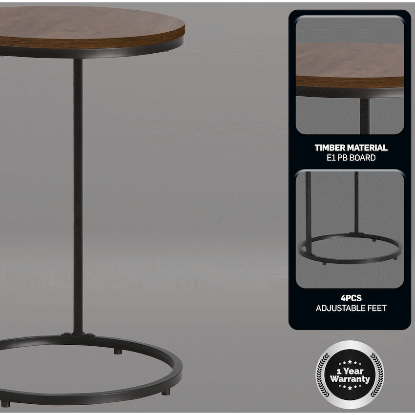 Everfurn Nordic Side Table Mahogany